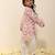 Pink printed silk & linen kurta set & kurta pant brother sister matching combo