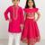 Pink embroidered silk lehenga choli & kurta pyjama brother sister matching combo