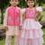 Pink embroidered organza & cotton silk lehenga choli & kurta jacket brother sister matching combo