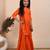 Orange woven cotton sharara set & kurta pant brother sister matching combo