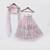 Pink & blue embroidered net & cotton skirt set & kurta jacket brother sister matching combo