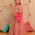 Pink printed cotton anarkali set & kurta pyjama brother sister matching combo