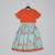 Orange embroidered cotton silk lehenga choli & kurta jacket brother sister matching combo