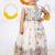 White printed cotton lehenga choli & bandhgala brother sister matching combo