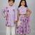 Light purple embroidered cotton silk lehenga choli & kurta pyjama brother sister matching combo