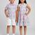 Multicolor, blue & pink printed cotton dress & co-ord set brother sister matching combo