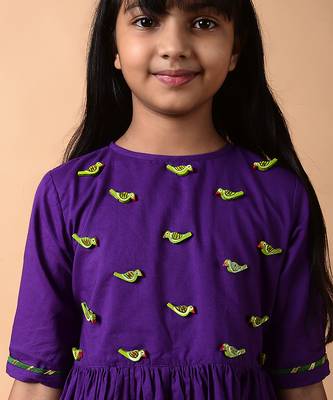 Violet woven cotton kurta set & kurta pant brother sister matching combo 2