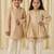 White & gold embroidered brocade kurta salwar set & bandhgala brother sister matching combo