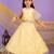 Yellow embroidered & solid cotton lehenga choli & bandhgala brother sister matching combo