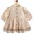 White & gold embroidered brocade kurta salwar set & bandhgala brother sister matching combo