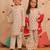 White printed cotton kurta set & kurta pyjama brother sister matching combo