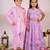 Purple floral embroidered cotton lehenga choli & kurta pant brother sister matching combo