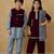 Purple & grey embroidered velvet kurta salwar set & kurta jacket brother sister matching combo