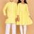 Yellow & mustard chikankari cotton kurta set & kurta pyjama brother sister matching combo