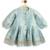 Blue embroidered brocade kurta salwar set & bandhgala brother sister matching combo