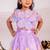 Purple floral embroidered cotton lehenga choli & kurta pant brother sister matching combo