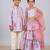 Lilac printed chanderi & cotton silk lehenga choli & kurta pant brother sister matching combo