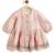 Pink embroidered brocade kurta salwar set & bandhgala brother sister matching combo