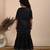 Black woven cotton sharara set & kurta pant brother sister matching combo