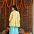Yellow printed cotton poly kurta set & kurta pyjama brother sister matching combo