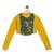 Yellow & green embroidered brocade lehenga choli & bandhgala brother sister matching combo