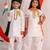 White solid & embroidered viscose & cotton kurta set & kurta pyjama brother sister matching combo