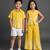 Yellow embroidered cotton co-ord set brother sister matching combo