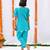 Turquoise gota embroidered & printed cotton kurta set & kurta pant brother sister matching combo