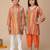 Multicolor embroidered cotton dhoti kurta set & kurta pyjama brother sister matching combo