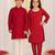 Maroon embroidered blended cotton kurta set & kurta pyjama brother sister matching combo