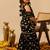 Black printed cotton sharara set & kurta pant brother sister matching combo