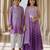 Orange embroidered chanderi lehenga choli & kurta pyjama brother sister matching combo