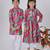 Pink printed cotton kurta set & kurta pant brother sister matching combo