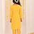 Yellow embroidered blended cotton kurta set & kurta pyjama brother sister matching combo
