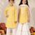 Yellow printed cotton sharara set & kurta pyjama brother sister matching combo