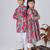 Pink printed cotton kurta set & kurta pant brother sister matching combo