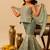 Sage green gota embroidered shimmer sharara set & kurta pant brother sister matching combo