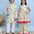 White printed cotton sharara set & kurta pyjama brother sister matching combo