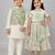 Green embroidered georgette & cotton silk lehenga choli & kurta jacket brother sister matching combo
