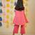 Pink block printed cotton kurta set & kurta pyjama brother sister matching combo