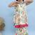 White printed cotton sharara set & kurta pyjama brother sister matching combo