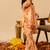 Peach & yellow printed muslin sharara set & kurta pant brother sister matching combo