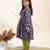 Blue printed cotton full sleeve kurta set & kurta pant brother sister matching combo