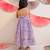 Purple printed cotton frock & shirt brother sister matching combo