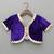 Purple embroidered velvet lehenga choli & kurta pyjama brother sister matching combo