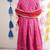 Pink block printed chanderi anarkali set & kurta jacket brother sister matching combo