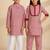 Red & multicolor printed cotton kurta set & kurta pant brother sister matching combo