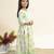 Green printed cotton lehenga choli & kurta jacket brother sister matching combo