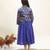 Blue printed cotton dress & kurta jacket brother sister matching combo