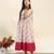 Pink & white printed cotton dress & kurta pant brother sister matching combo